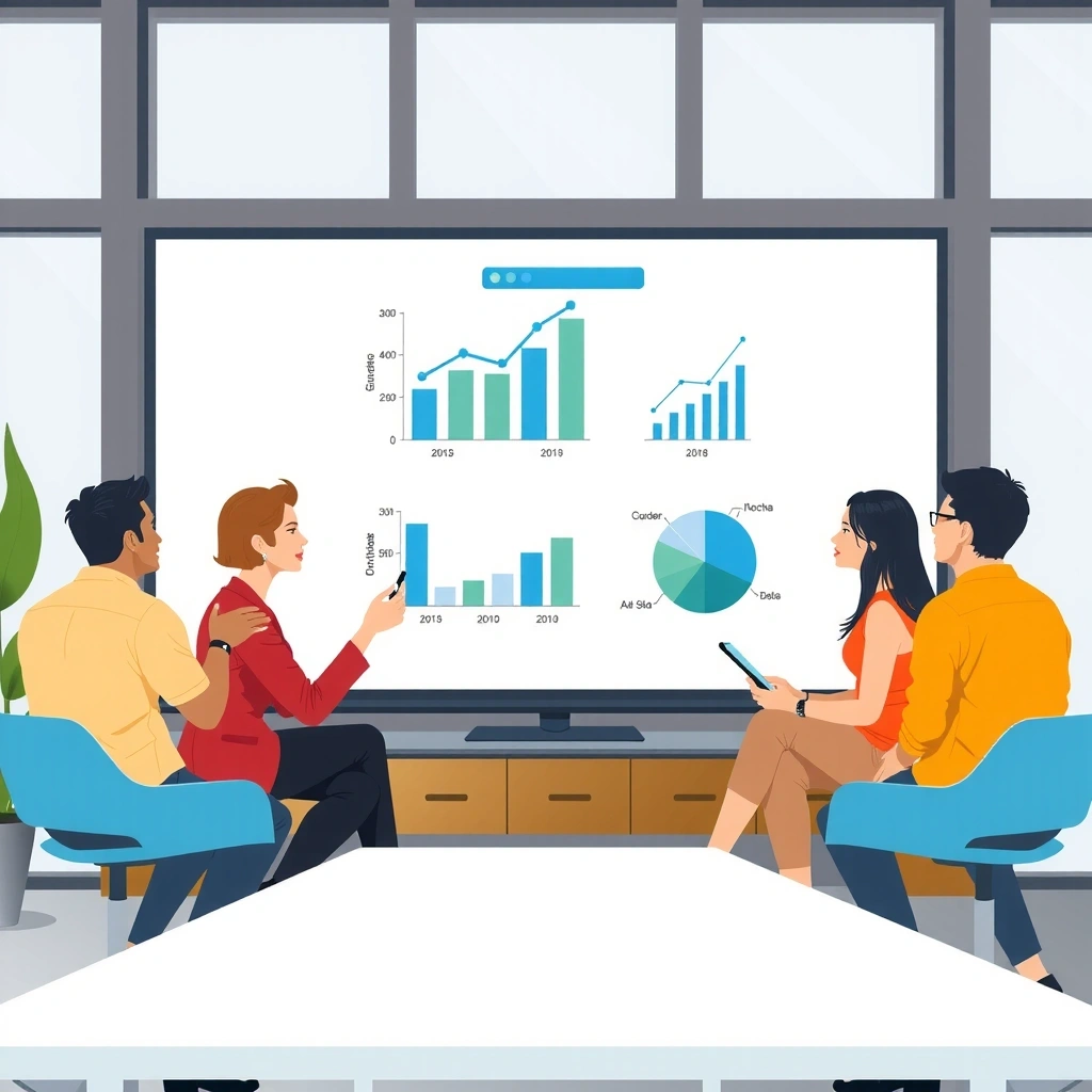 Marketing consultant presenting strategy to Filipino business owners in modern office